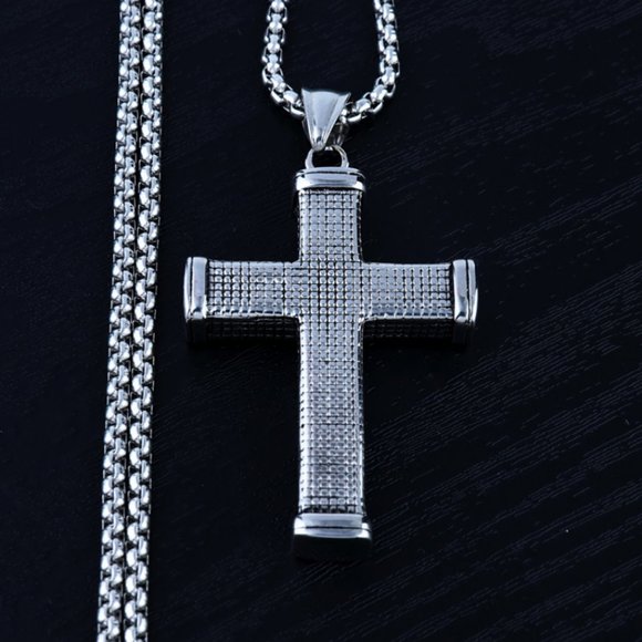 Stainless Steel Christian Cross Necklace for Men, BL55590009 - Picture 5 of 6